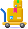 carrinho transportando encomendas